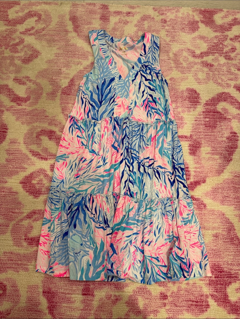 Lilly Pulitzer Lorina dress size Xs in kaleidoscope coral